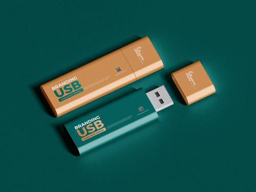 Branding Flash Drive USB Mockup