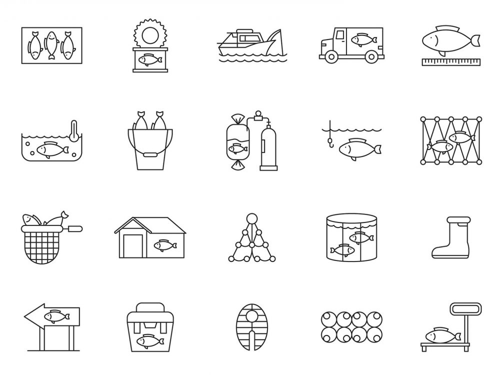 Fish Farming Icons