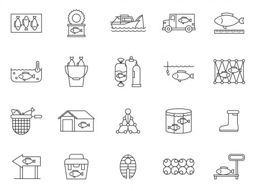 Fish Farming Icons