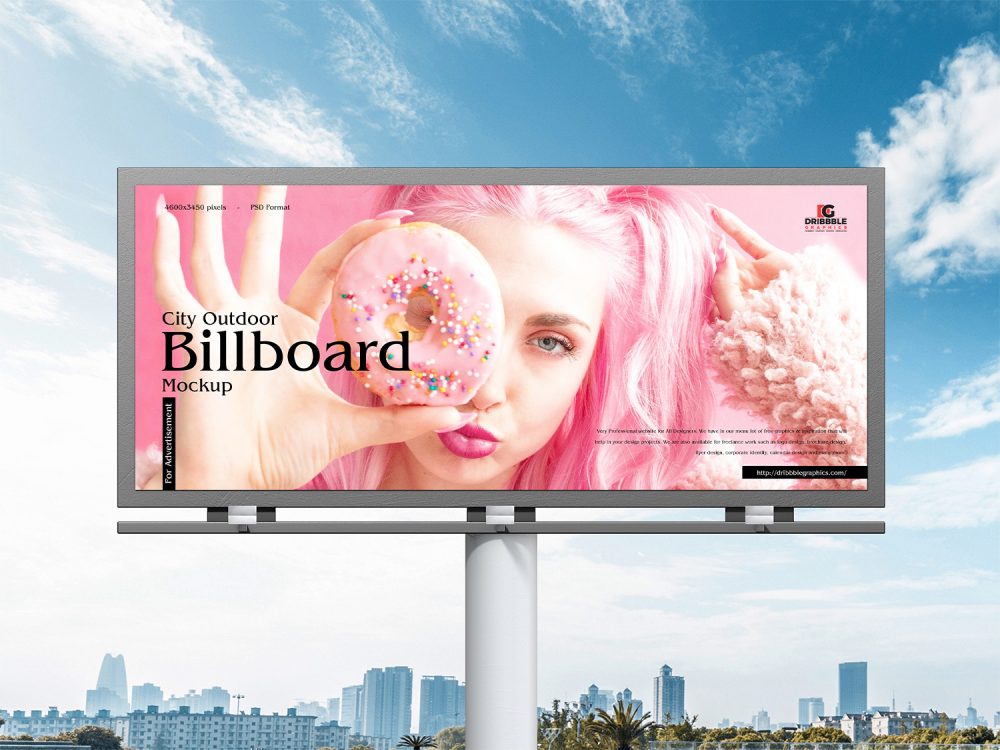 City Advertisement Outdoor Hoarding Billboard Mockup