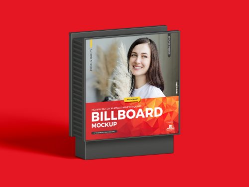 Outdoor Advertising Square Billboard Free Mockup