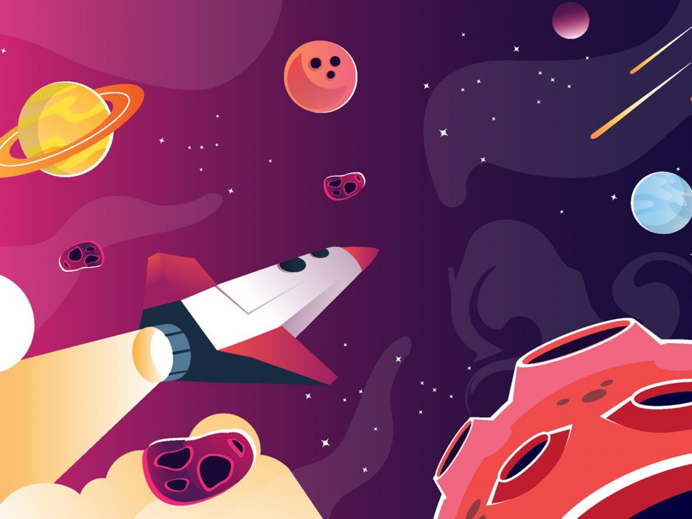 Space Ship Free Vector Illustration