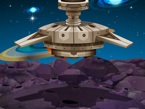 Space Ship Free Vector Illustration