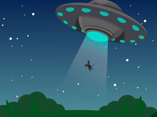 UFO Abduction Concept Free Vector Illustration