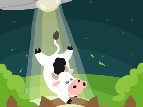 UFO Abduction Concept Free Vector Illustration