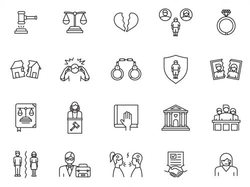 Divorce Line Icons