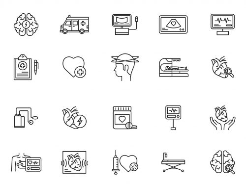 Echocardiography Line Icons