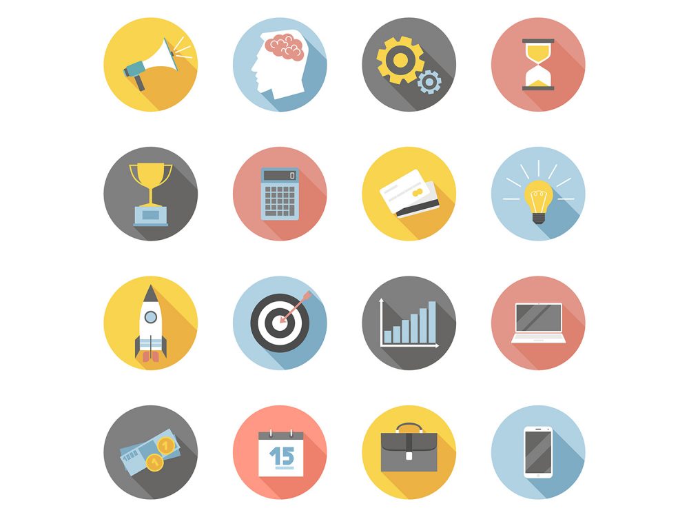 Flat Colorful Business Icons