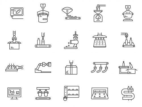 Food Manufacturing Line Icons