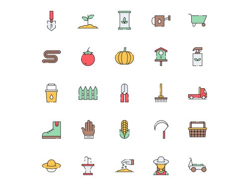 Free Colored Gardener Icons