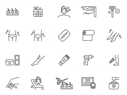 Hair Removal Line Icons