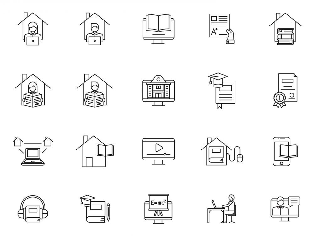 Homeschooling Line Icons