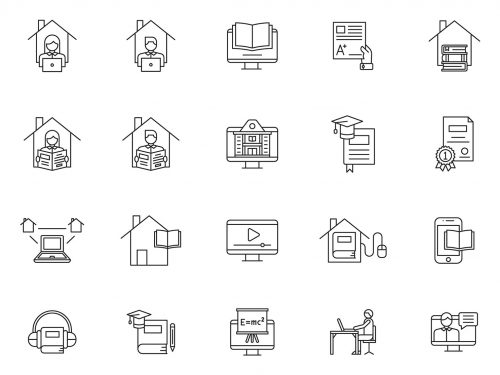 Homeschooling Line Icons