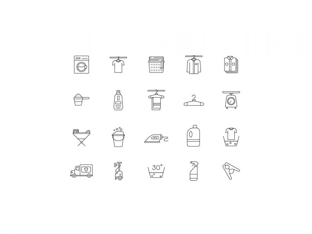 Laundry Line Icons