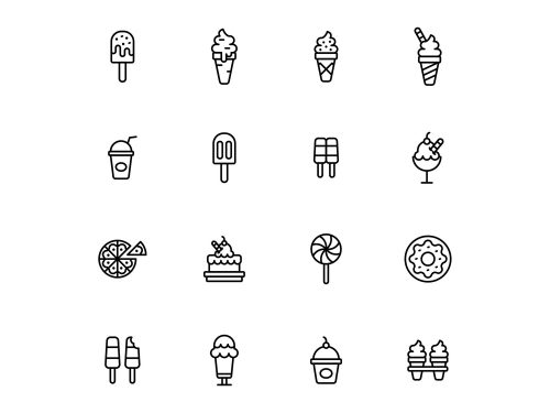 Minimal Dessert Icons