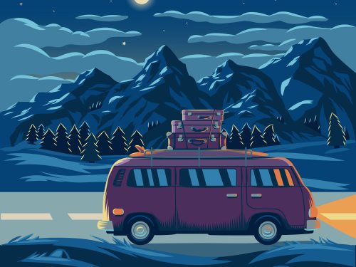 Mountain Landscape Free Vector Illustration