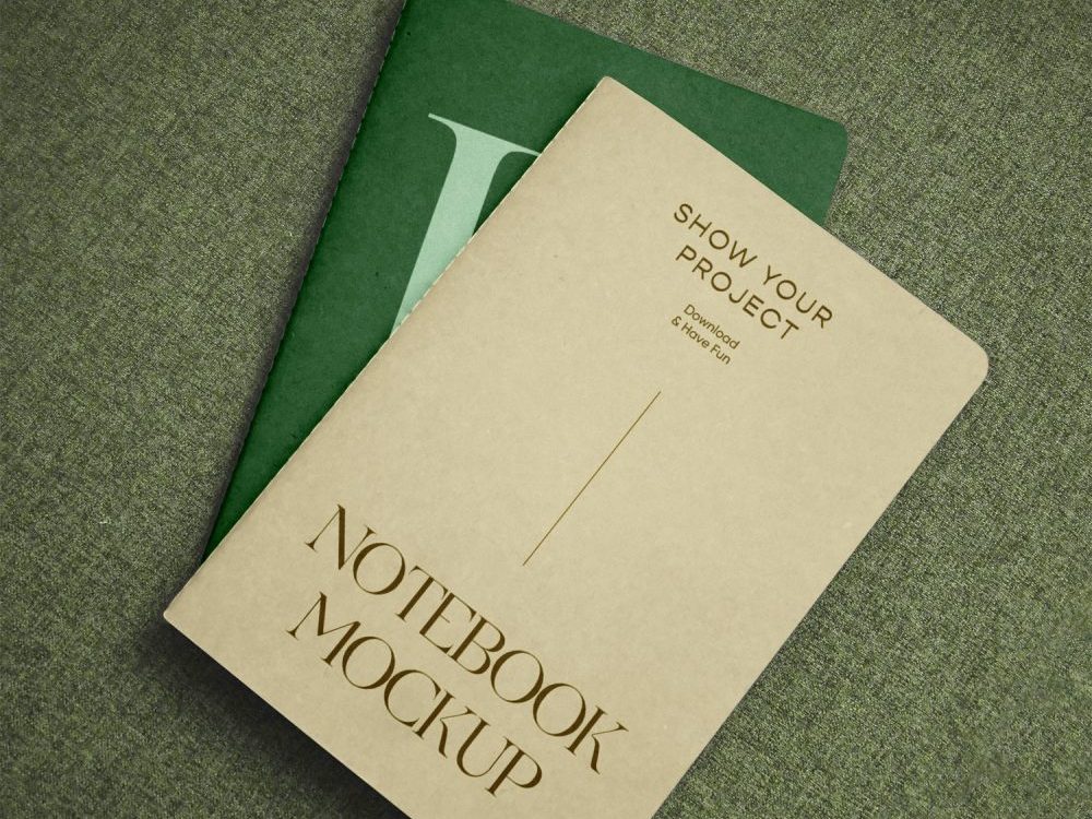 Notebook on Sofa PSD Mockups