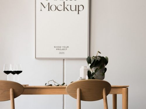 Poster in Dining Room Mockup