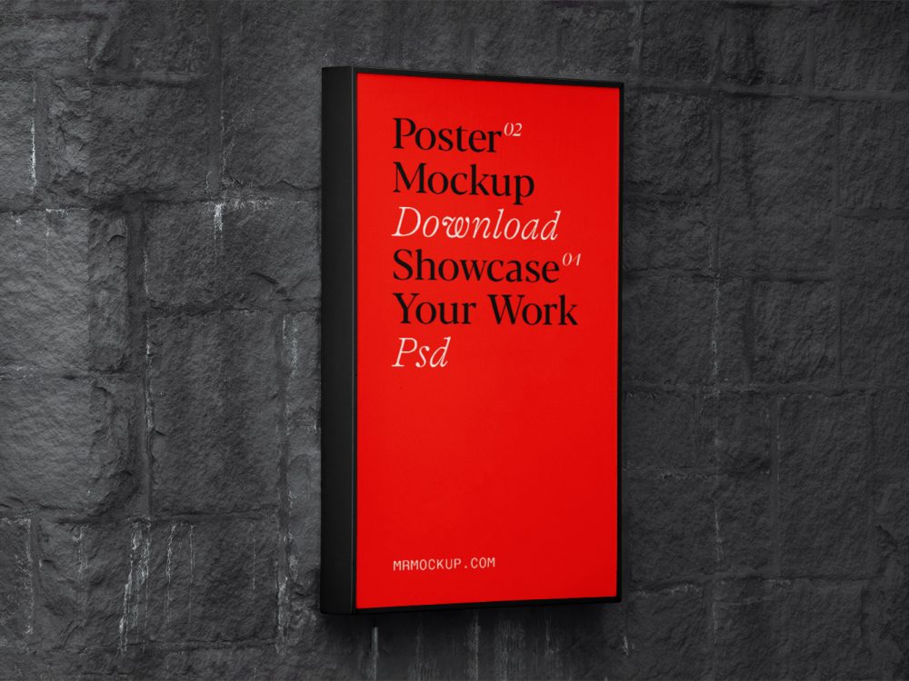 Poster on Brick Wall Mockup