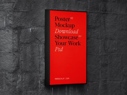 Poster on Brick Wall Mockup