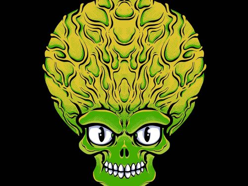 Scary Alien Head Free Vector Illustration