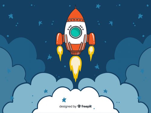 Space Ship in Outer Space Illustration