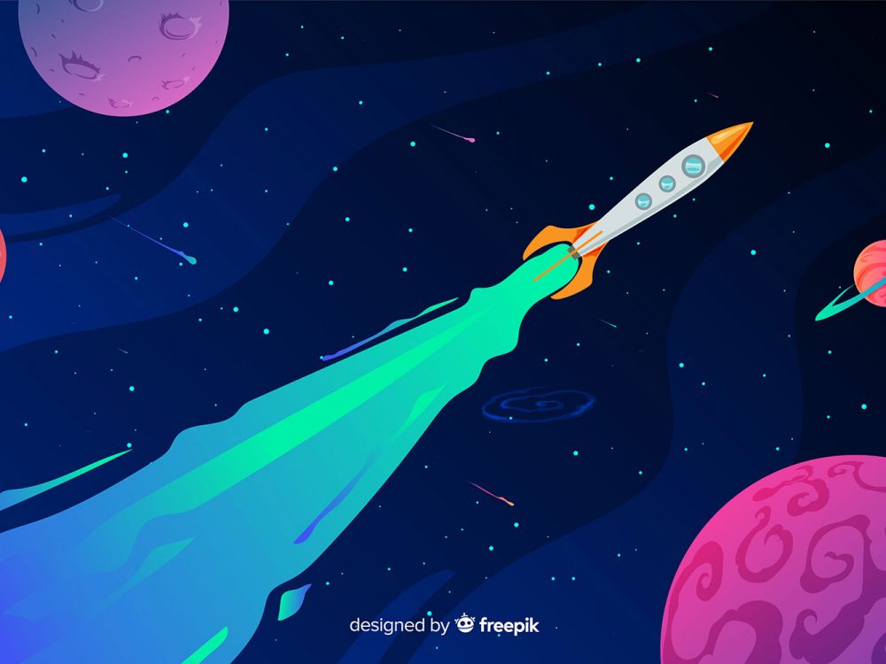 Space With a Rocket Background