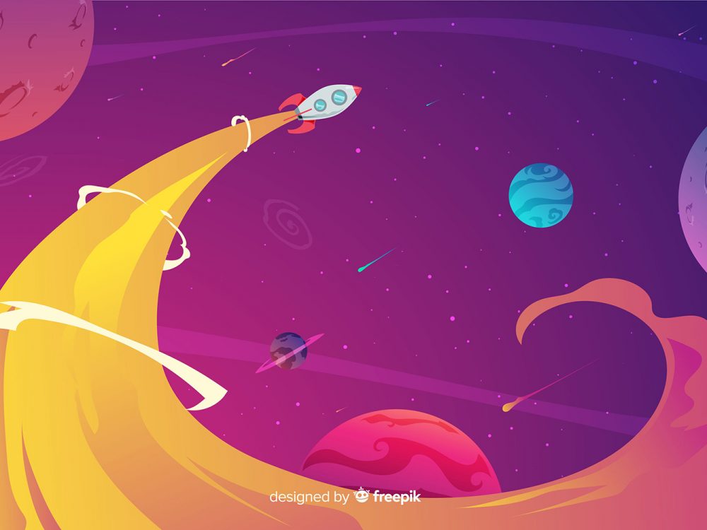 Space With a Rocket Background