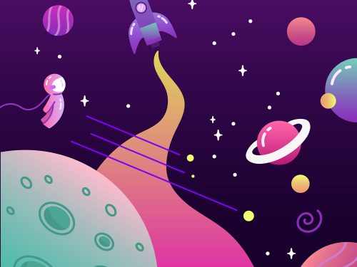 Space With a Rocket Background