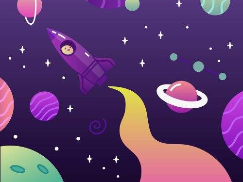 Space With a Rocket Background