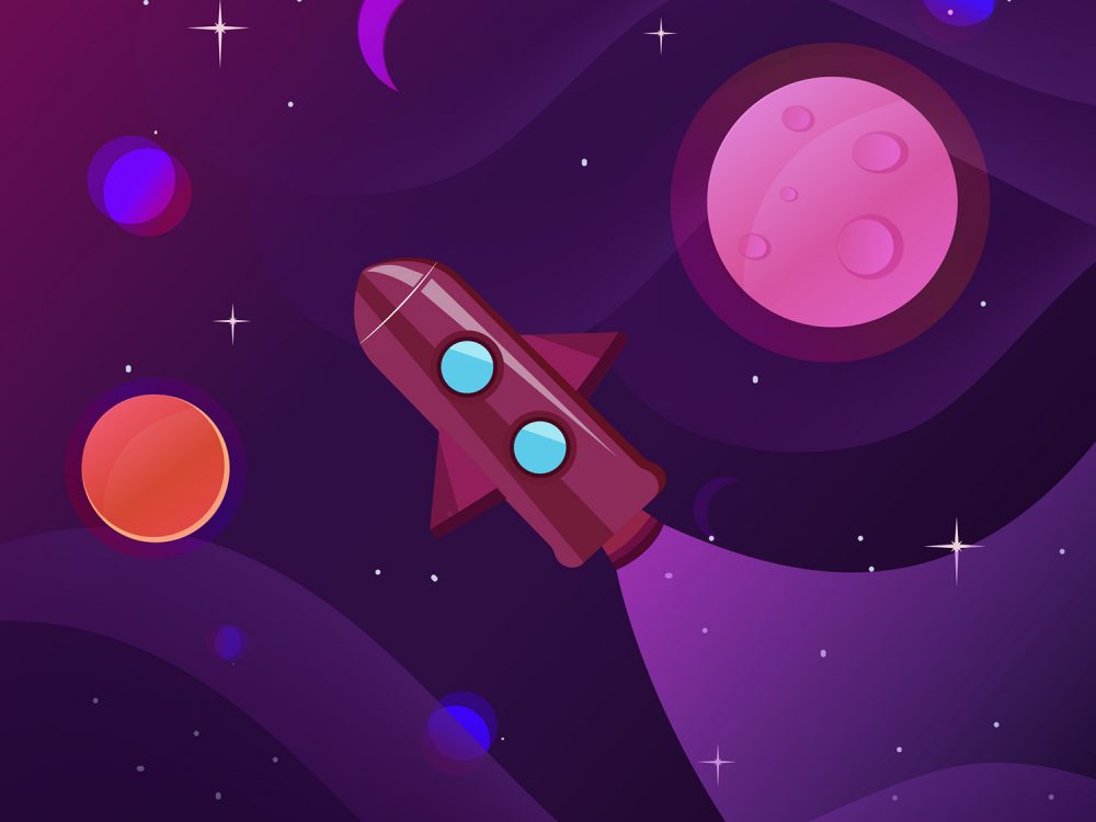 Space With a Rocket Background