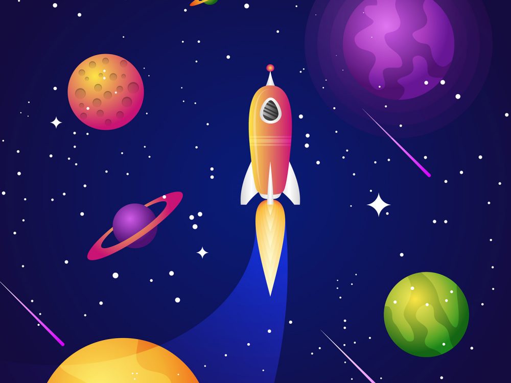 Space With a Rocket Background