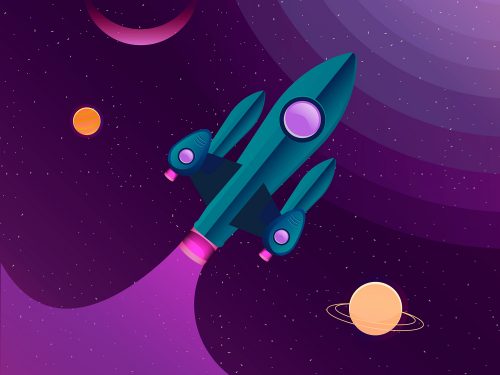 Space With a Rocket Background