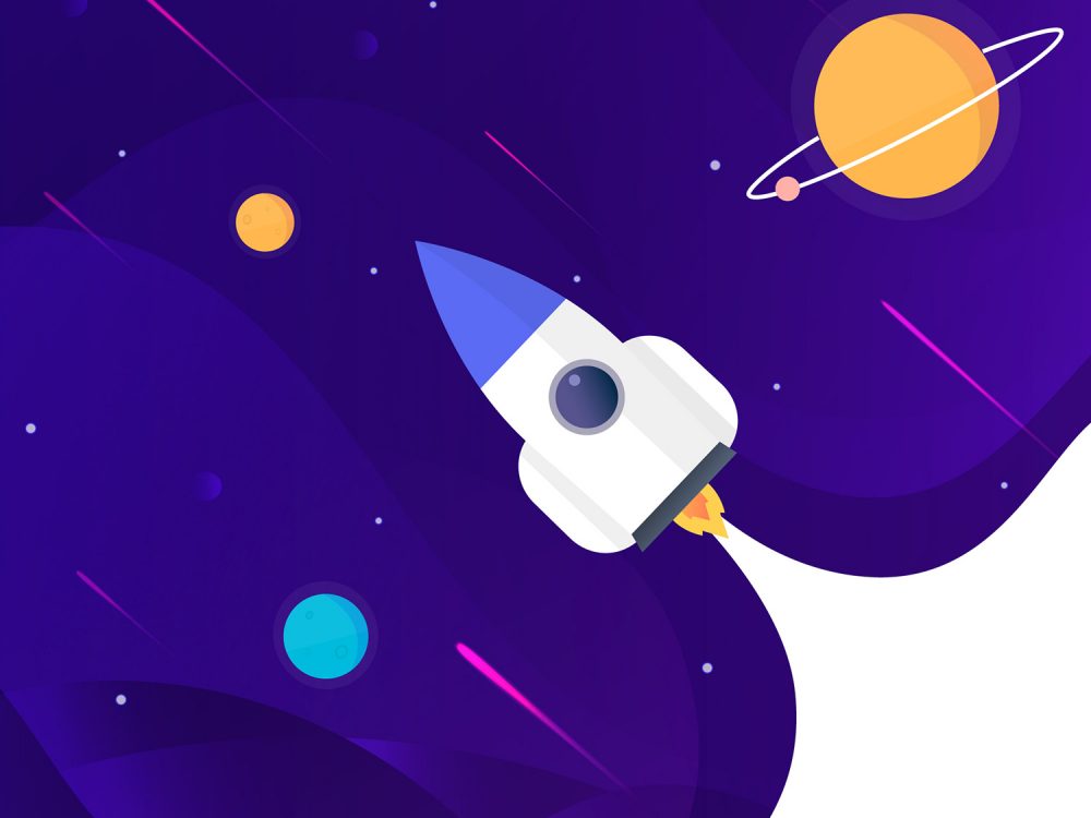 Space With a Rocket Background