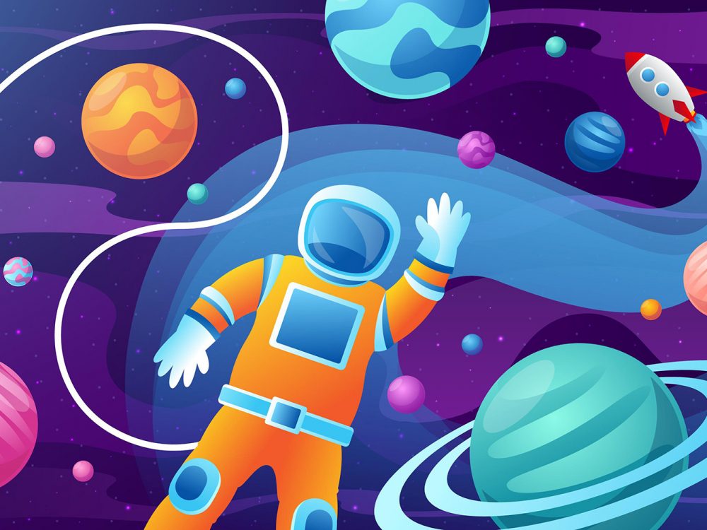 Space With a Rocket Background