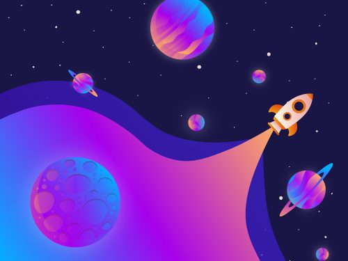 Space With a Rocket Background