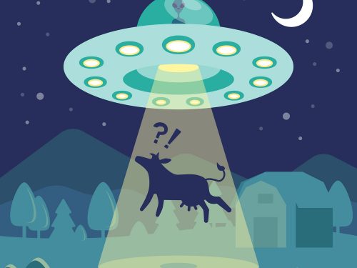 UFO Abduction Concept Free Vector Illustration