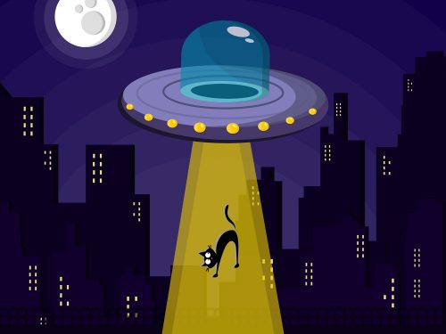 UFO Abduction Concept Free Vector Illustration
