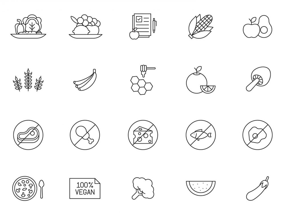 Vegan Diet Icons