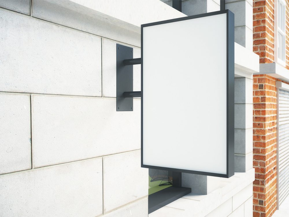 Wall Outdoor Signboard Mockup