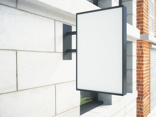 Wall Outdoor Signboard Mockup