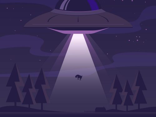 Classic Ufo Abduction Concept Illustration