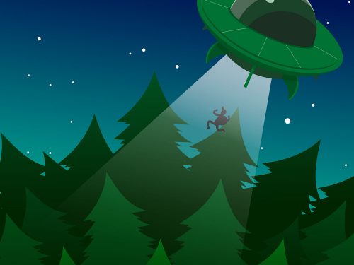 Classic Ufo Abduction Concept Illustration