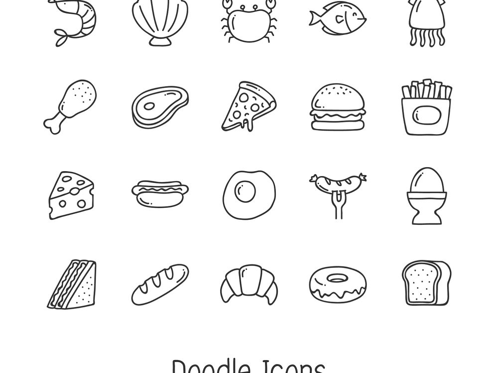 Doodle Food Icons