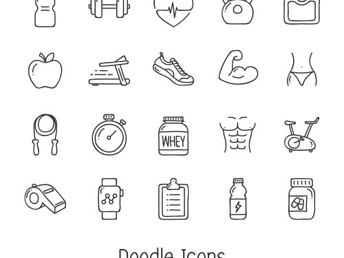 Doodle Health and Fitness Free Icons