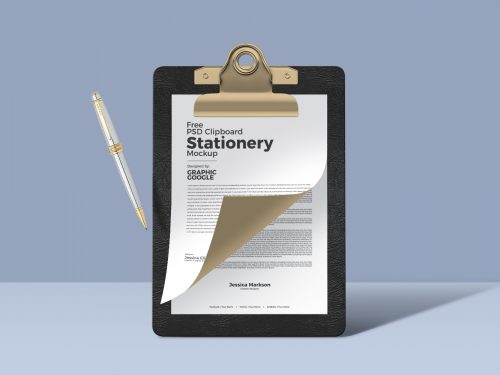 Free Clipboard Stationery PSD Mockup