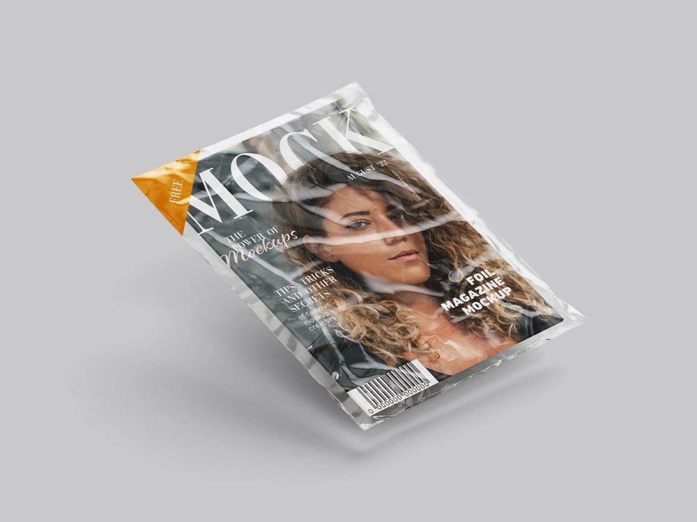 Free Magazine in Foil Mockup