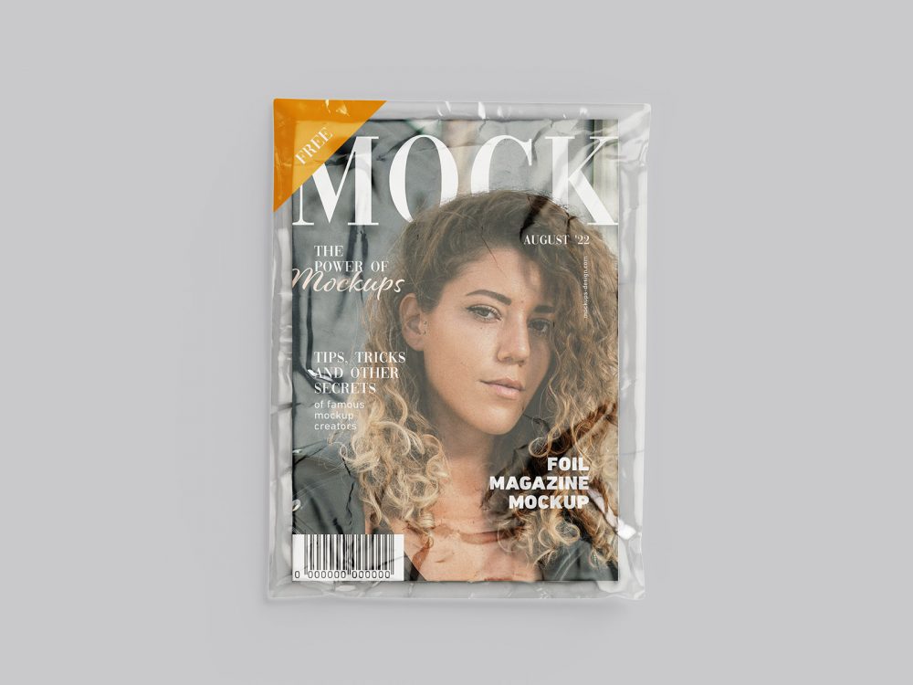 Free Magazine in Foil Mockup