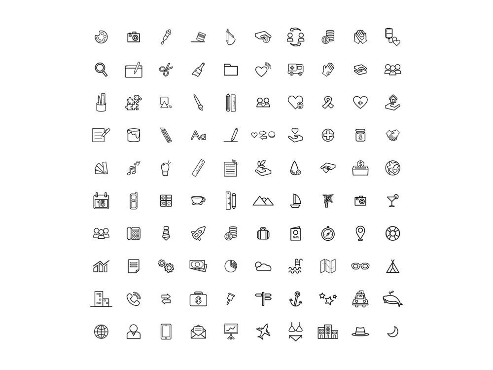 Mixed Travel Education Business Vector Icons