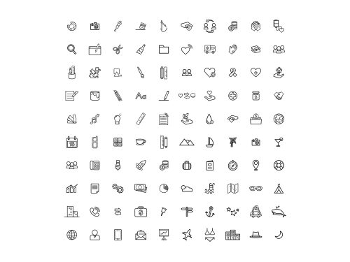 Mixed Travel Education Business Vector Icons